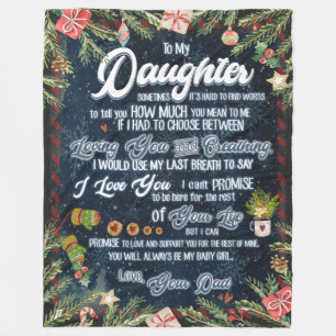 Daughter Gifts   Letter To My Daughter From Dad Fleece Blanket