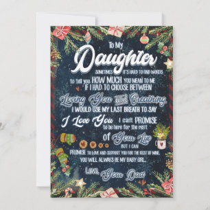 Daughter Gifts Letter To My Daughter From Dad Holiday Card