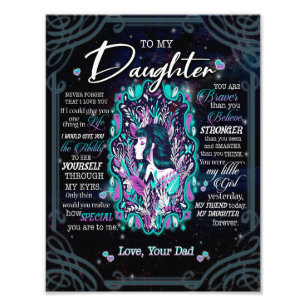 Daughter Gifts Letter To My Daughter From Dad Photo Print
