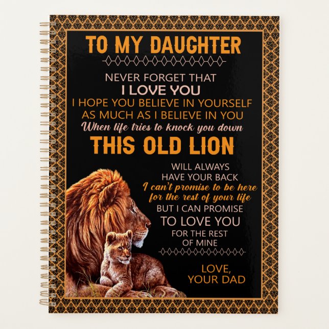 Daughter Gifts | Letter To My Daughter From Dad Planner (Front)
