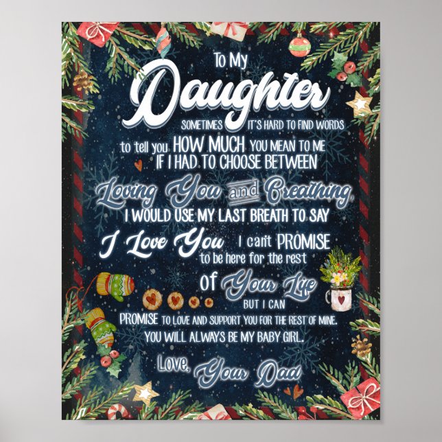 Daughter Gifts | Letter To My Daughter From Dad Poster (Front)