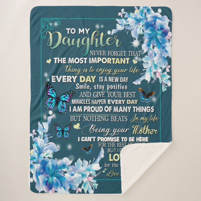 Daughter Gifts | Letter To My Daughter From Dad Sherpa Blanket (Front)