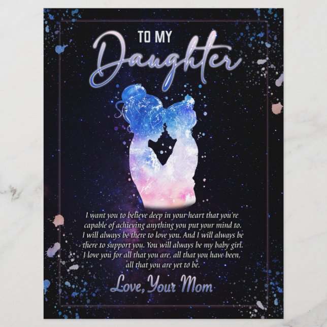 Daughter Gifts | Letter To My Daughter From Mum Custom Letterhead (Front)
