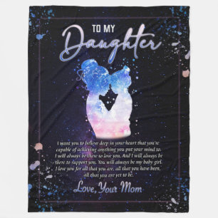 Daughter Gifts   Letter To My Daughter From Mum Fleece Blanket