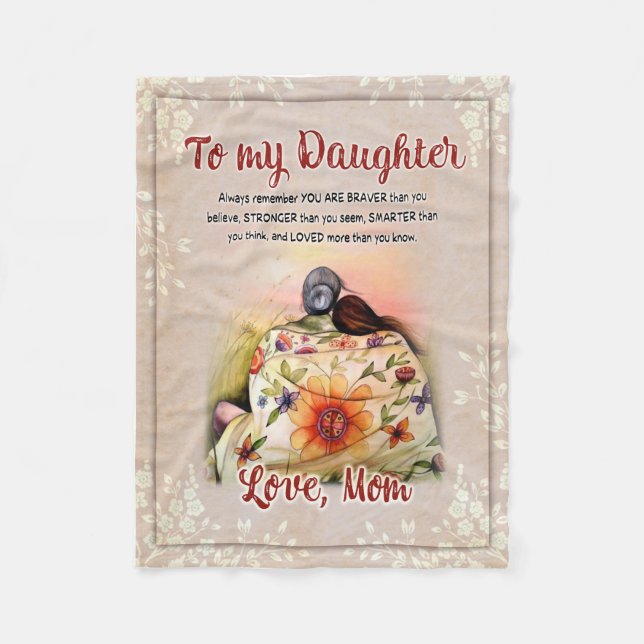 Daughter Gifts | Letter To My Daughter From Mum Fleece Blanket (Front)