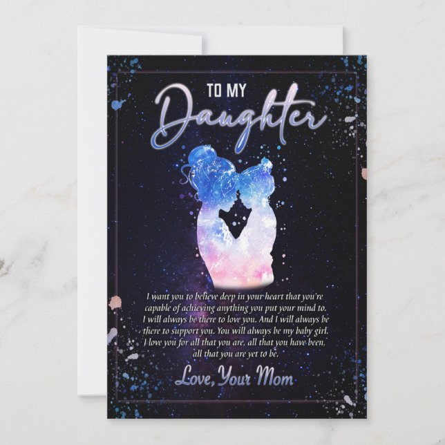 Daughter Gifts | Letter To My Daughter From Mum Holiday Card (Front)