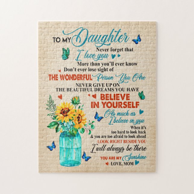 Daughter Gifts | Letter To My Daughter From Mum Jigsaw Puzzle (Vertical)