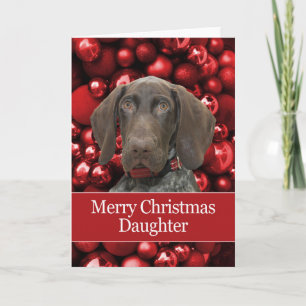 Daughter  Glossy Grizzly Merry Christmas Holiday Card