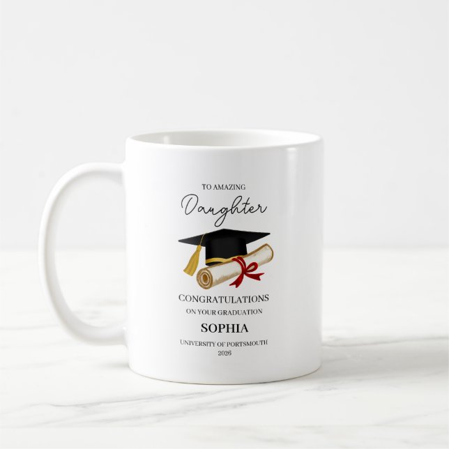 Daughter Graduation Congratulations Keepsake Coffee Mug (Left)