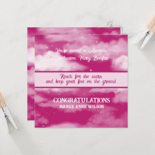 Daughter Graduation Reach for the Stars Bonfire Invitation