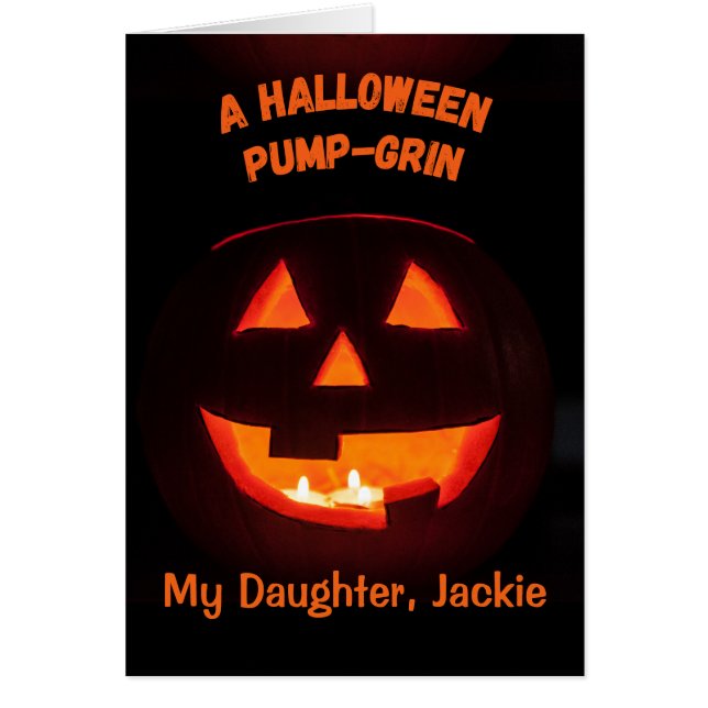Daughter Halloween Add a Name Cute Jack o' Lantern (Front)