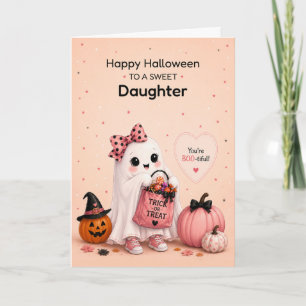 Daughter Halloween Cute Ghost Trick or Treating Card