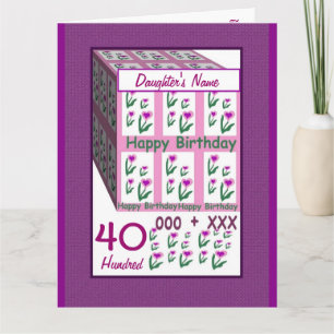 DAUGHTER Happy 40th Birthday with Flowers Card