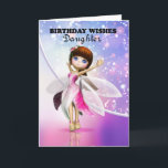 Daughter, Happy Birthday cute fairy dancing Card<br><div class="desc">A cute fairy dances making magical sparkles flow in the air,  on a pretty blended background with sparkle bokeah lights. Great for that special young one who adores fairies.</div>
