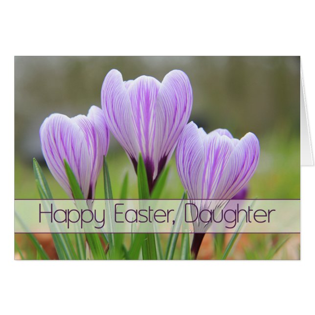 Daughter Happy Easter Purple crocuses (Front Horizontal)