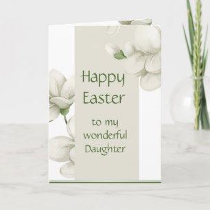 Daughter Happy Easter White Flowers Floral Holiday Card