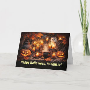 Daughter Happy Halloween Pretty Autumn Owl  Card