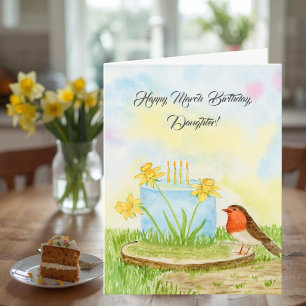 Daughter Happy March Birthday Daffodils Card