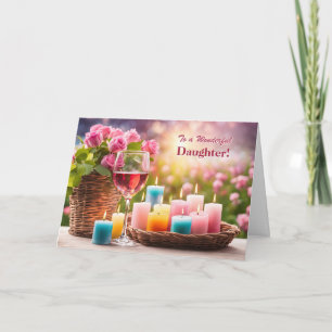 Daughter Happy Mothers Day Pretty Flowers Holiday Card