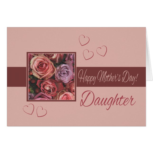 Daughter   Happy Mother's Day rose card (Front Horizontal)
