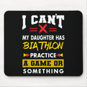 Daughter Has Biathlon Practice Funny Parents Humou Mouse Mat