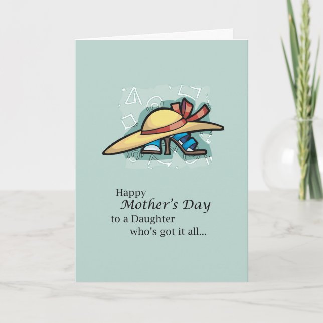 Daughter Hat Sandals Mother's Day Card (Front)