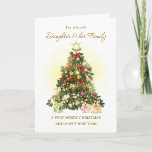 Daughter & Her Family Christmas Tree Holiday Card
