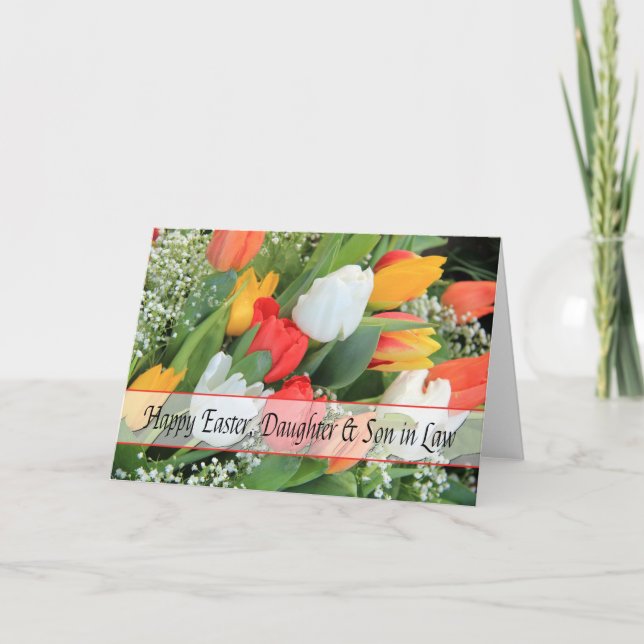 Daughter & Husband   Happy Easter Holiday Card (Front)