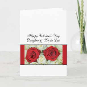 Daughter & Husband Happy Valentine's Day Roses Holiday Card