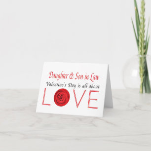 Daughter & Husband Happy Valentine's Day Roses Holiday Card