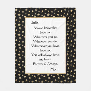 Daughter I Love You Fleece Blanket