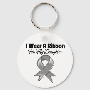 Daughter  - I Wear A Grey Ribbon Key Ring