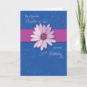 Daughter-in-Law 30th Birthday Daisy on Pink & Purp Card