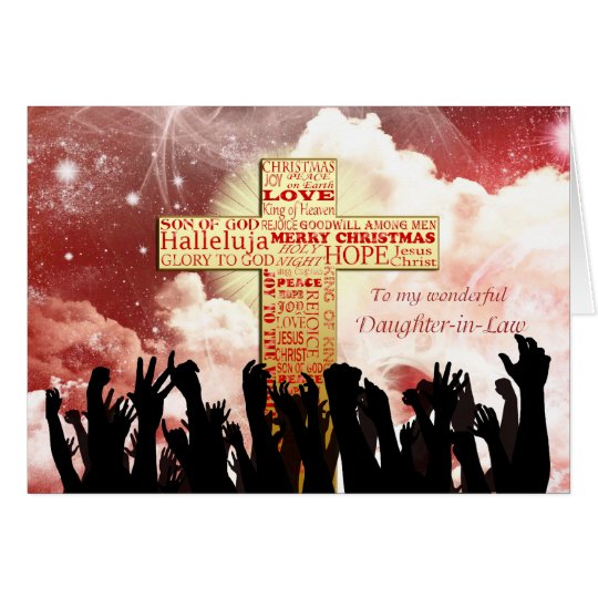 Daughter-in-law, a Christian cross Christmas Card