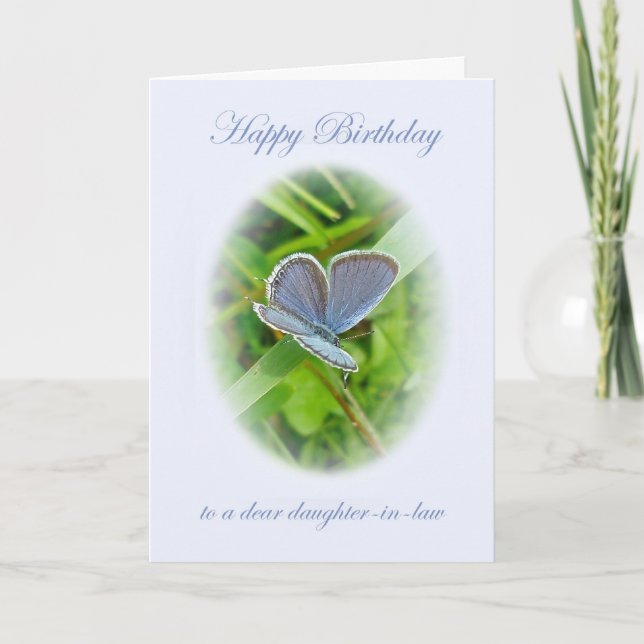 Daughter-In-Law Birthday Blue Butterfly Card (Front)