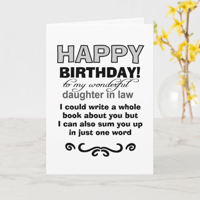 daughter in law birthday card (Yellow Flower)
