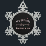 Daughter In Law Birthday Christmas  From Mor Snowflake Pewter Christmas Ornament<br><div class="desc">Daughter In Law Birthday Christmas  From Mor</div>