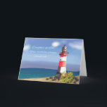 Daughter in Law Birthday Coastal Lighthouse Card<br><div class="desc">Delight your daughter-in-law on her special day with this enchanting coastal-inspired birthday card. The card shows a picturesque beach,  with gentle waves and rocks,  framed by a captivating red and white lighthouse. Celebrate her life that illuminates your family's life.</div>