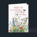 Daughter in Law Birthday Love In Bloom Wildflowers Card<br><div class="desc">This elegant birthday card is a wonderful way to celebrate a special Daughter-in-Law. The delicate wildflowers and fluttering butterflies on the front symbolise the warmth and happiness she brings to the family. Inside, a heartfelt message expresses appreciation for her and sends warm wishes for a beautiful birthday. A perfect choice...</div>