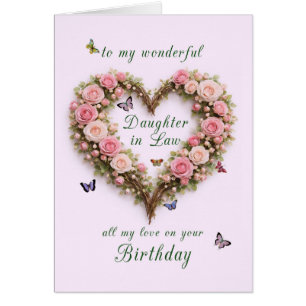 Daughter in Law Birthday Roses Heart 