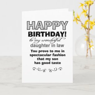 daughter in law birthday wish from mother law card