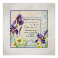 Daughter in Law Calligraphy Poem Iris Watercolor
