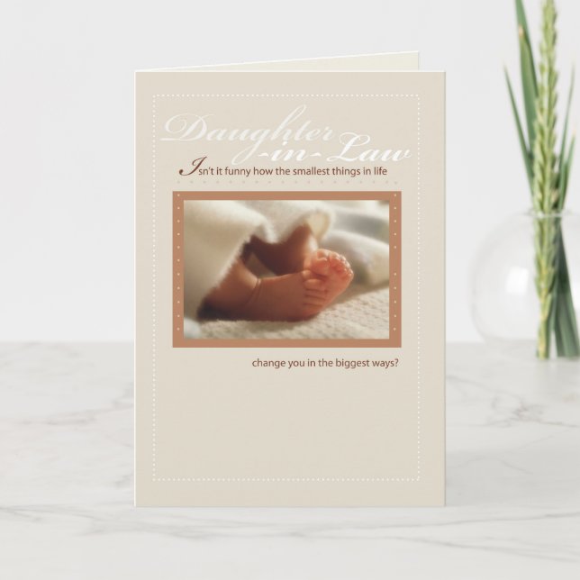 Daughter-in-Law Congratulations New Baby Feet Card (Front)