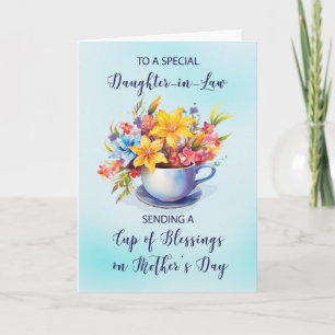 Daughter in Law Cup of Blessings Mothers Day Card