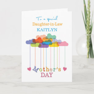 Daughter-in-Law Cute Mothers Day Rainbow Clouds Card
