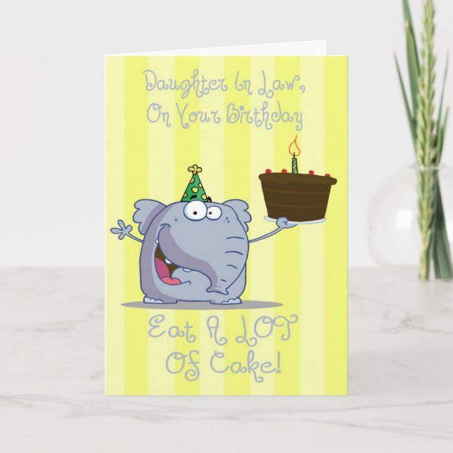 Daughter In Law Eat More Cake Birthday Card (Front)