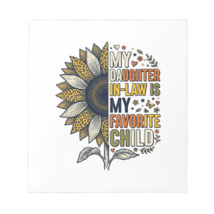 Daughter In Law Favorite Child Sunflower Vintage S Notepad