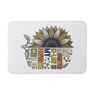 Daughter In Law Favourite Child Sunflower Vintage Bath Mat