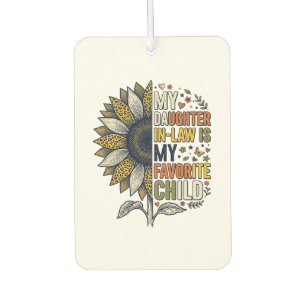 Daughter In Law Favourite Child Sunflower Vintage Car Air Freshener