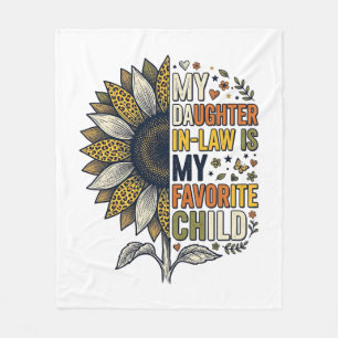 Daughter In Law Favourite Child Sunflower Vintage  Fleece Blanket